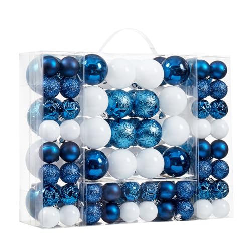 87-Pack Shatterproof Christmas Tree Ornaments Set - Holiday Decorations with Gift Box
