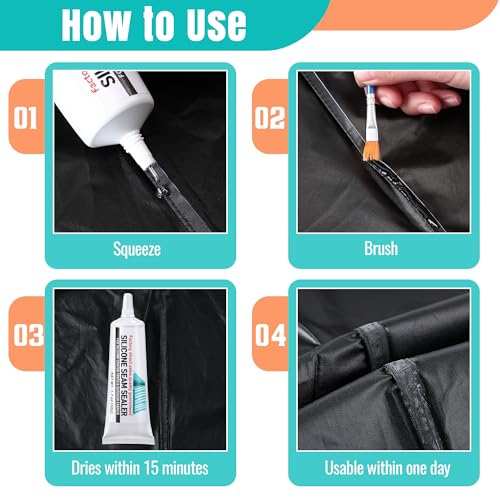 2 Pcs Tent Seam Sealer Waterproof Fast Dry Clear Sealant for Tents, Tarps, Awnings