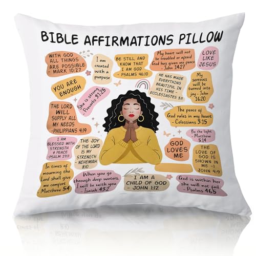 Forest Charger Bible Pillow Cover 18x18 - Christian Prayer Scripture Pillowcase, White Jesus-07