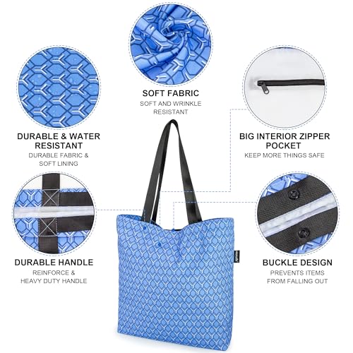 HOLYLUCK Women Tote Bag with Zipper Pocket Reusable Shoulder Bag