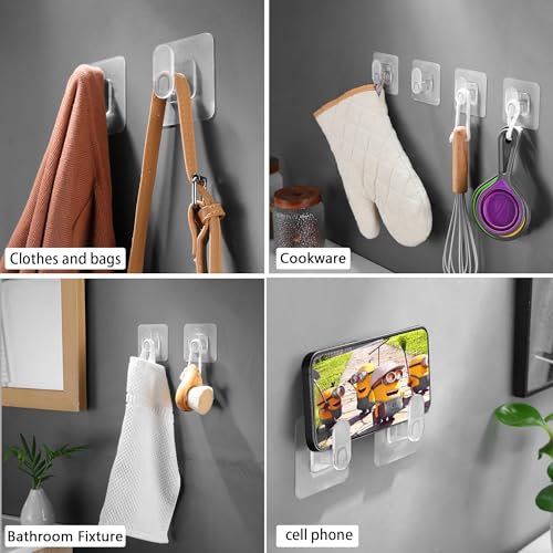 DELITON Drill-Free Wall Hooks for Towels & Robes - 10 Pack