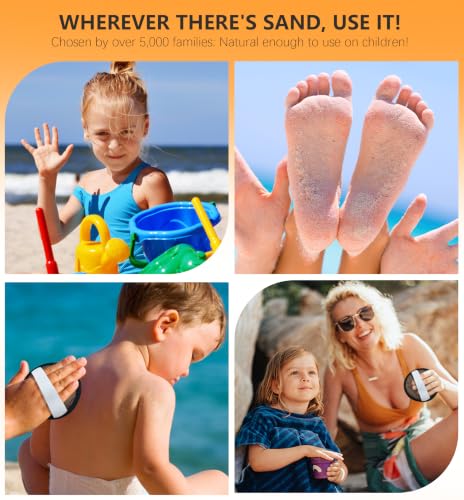 Antfuny Rainbow Sunburst Beach Sand Remover Mitt for Family Vacations