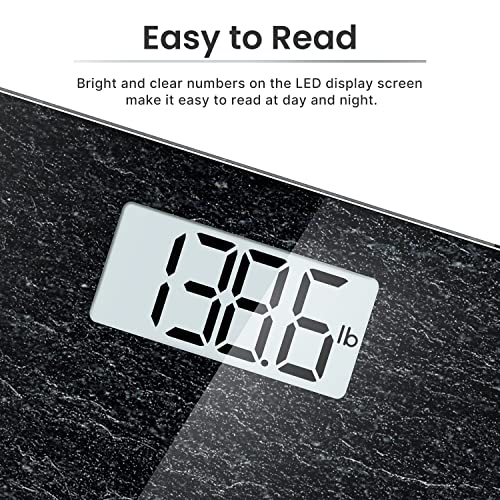 RENPHO Digital Body Weight Scale with Precision Sensors, 400 lb Capacity, Marble Finish