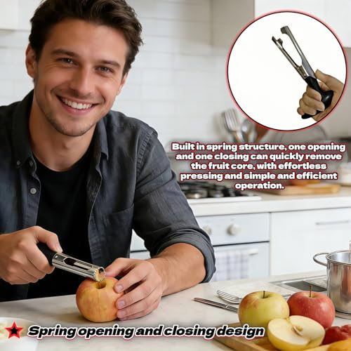 Stainless Steel Apple Corer & Divider with Serrated Blade