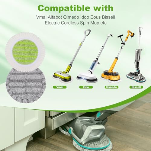 6.3-Inch Electric Mop Pads for Vmai, Bissell & More - 4 Pack