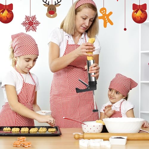 23-Piece Cookie Press Set with Stainless Steel Disks and Piping Tips for Holiday Baking