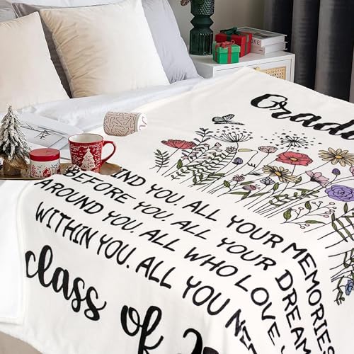 Class of 2026 Graduation Throw Blanket - Soft Flannel 50"x60" Gift for Her