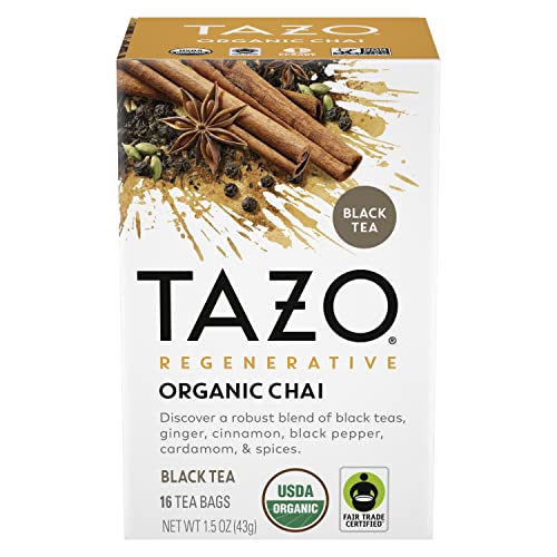 TAZO Regenerative Organic Chai Black Tea Bags, 16 Count (Pack of 2)