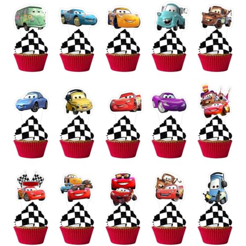 30pcs Birthday Cupcake Toppers - Decorative Cardstock Party Supplies