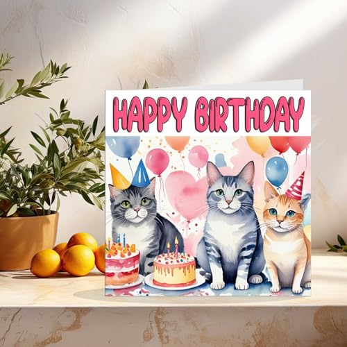 Funny Cat Birthday Card | Premium Quality 145mm Eco-Friendly