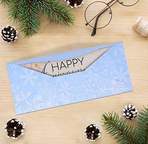 Christmas Snowflake Envelopes #10 Holiday Blue Winter Pack of 120