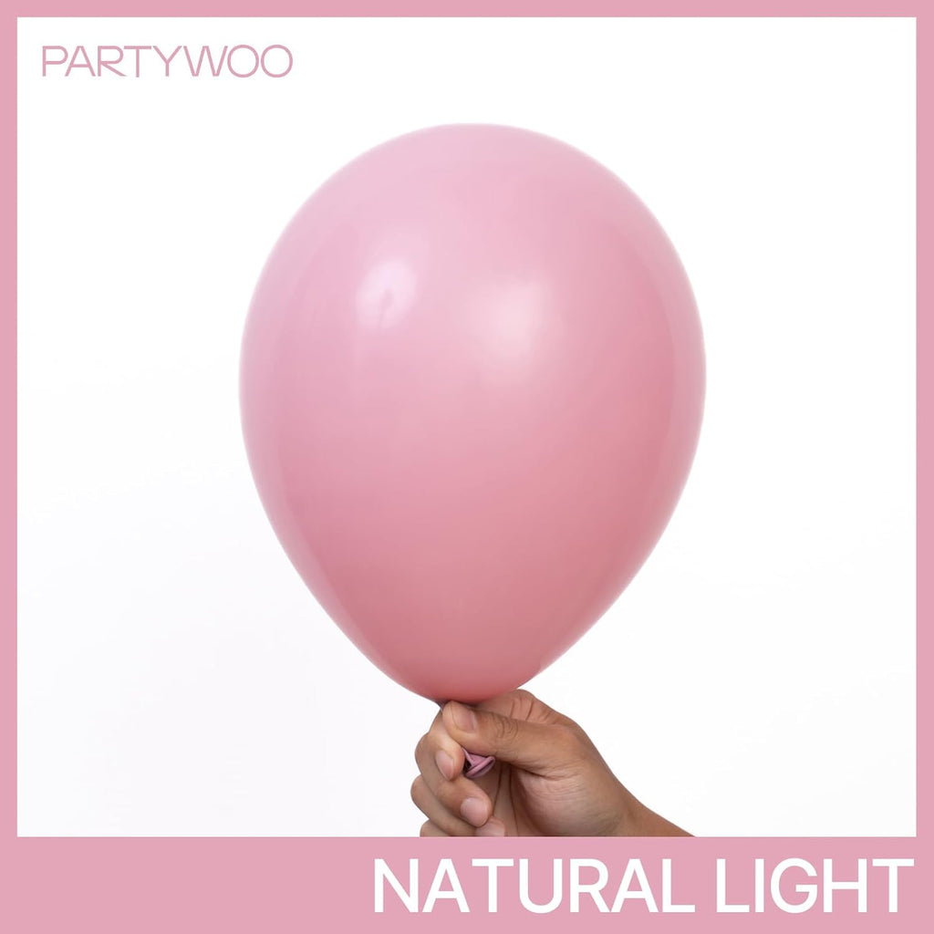 PartyWoo Mauve Balloon Kit - 100pcs in 5-18 Inch Sizes | Dusty Pink Rose Decor for Baby Showers & Weddings