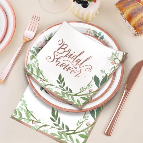 Amscan Love & Leaves Beverage Napkins, Eco-Friendly Paper, 5"x5", 16 Pack