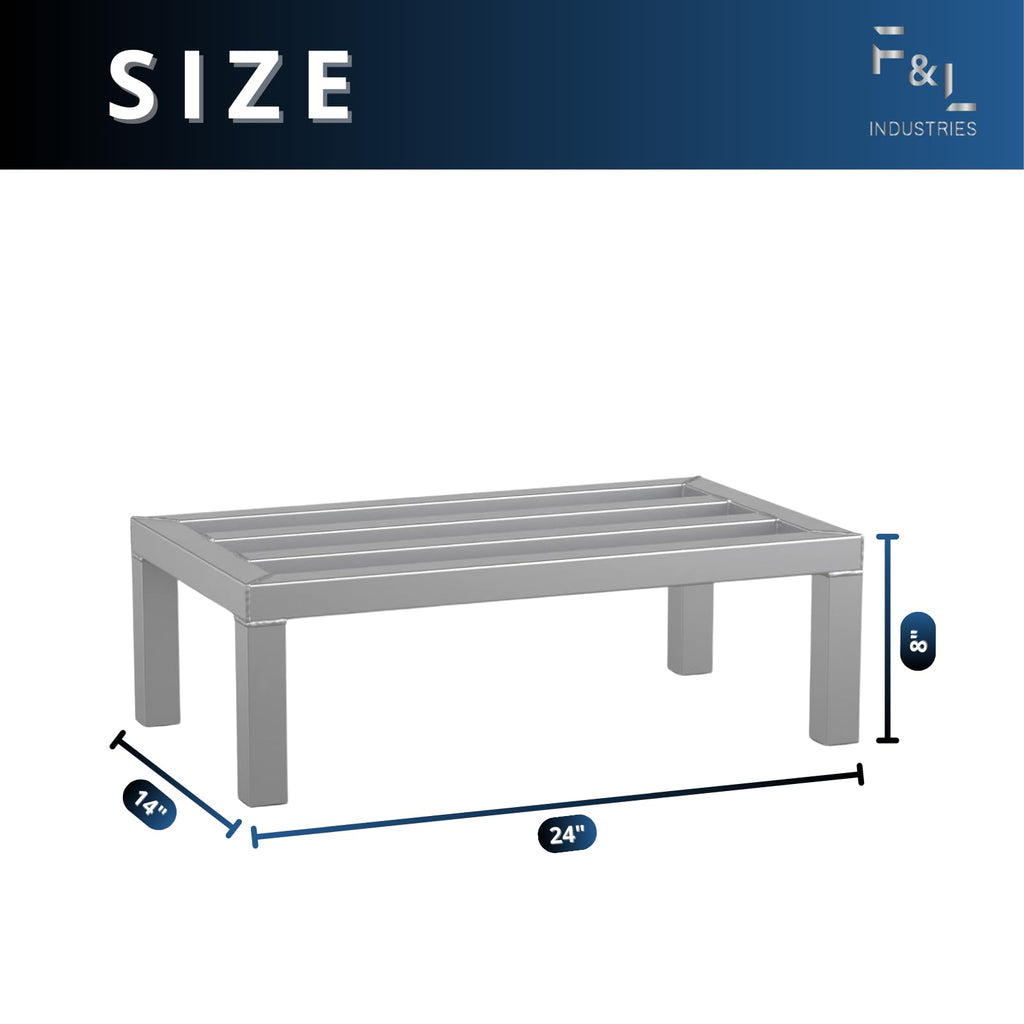 Winco Aluminum Dunnage Rack, 1,200 lbs Capacity, 14" x 24"