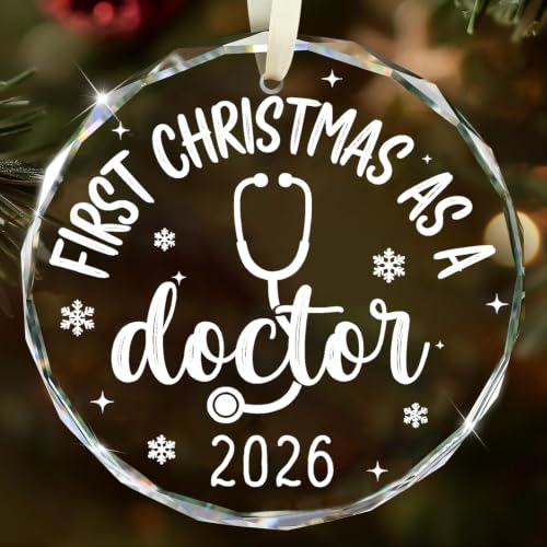 First Christmas As A Doctor Crystal Ornament - Medical Graduate Keepsake - Doctor Variation