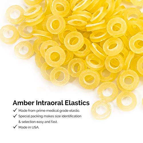 JMU Orthodontic Elastics 3/16 Heavy 100 Pack Dental Rubber Bands for Braces