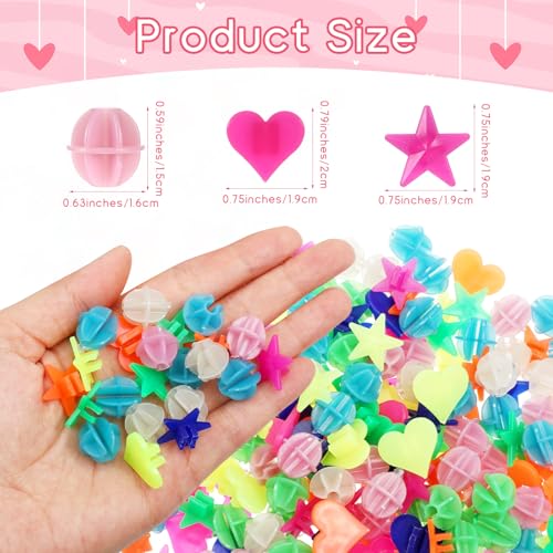 210 Pcs Bike Spoke Beads Glow in The Dark Colorful Bicycle Spokes Plastic Cycling Clip Bead Bike Wheel Spokes Beads Assorted Color Spoke Decoration Bead for Make Noises Round Decor