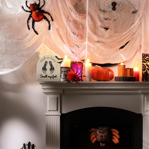 Beeveer DIY Baby Footprint Art Sign | Halloween Keepsake Decor