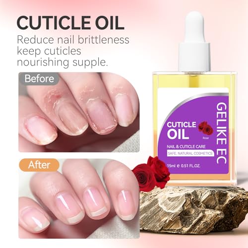 Gelike EC Nail Cuticle Oil with Jojoba and Vitamin E for Damaged Nails