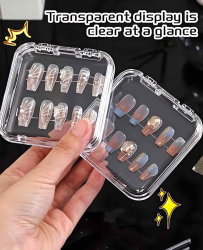 18PCS Nail Storage Box Set with Adhesive Tape - Portable Organizer