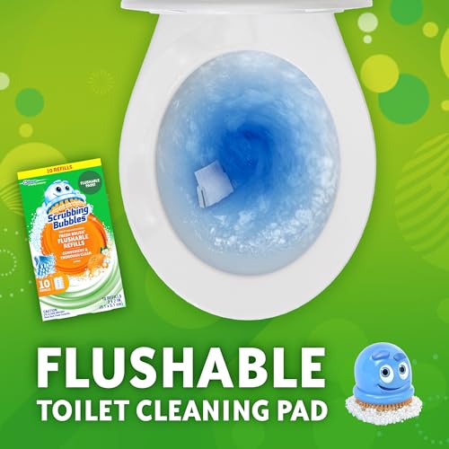 Scrubbing Bubbles Flushable Toilet Cleaner Refill Pads, 10 Count - Citrus Scent