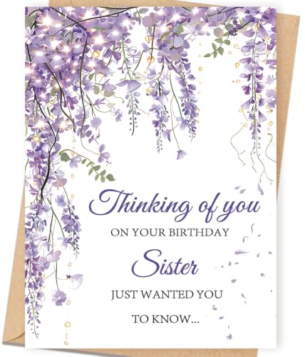 ICOOLYI Sister Birthday Card WY-587 – Heartfelt Gift with Floral Artwork