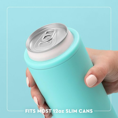 Swig Life Skinny Can Cooler, 12oz Insulated Slim Can Holder, Stainless Steel Cooler, Covers for Tall Beer Bottles, Beach Accessories for Women (Wild Child)