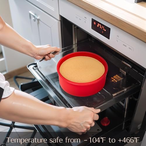 saphe 6 Inch Silicone Cake Pans - Round Non-Stick Baking Molds, Set of 4