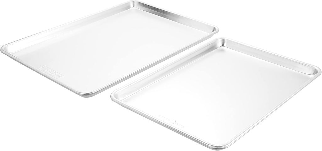 Nordic Ware Naturals Extra Large & Half Sheet Set - USA Made Aluminum Baking Pans with Steel Rim
