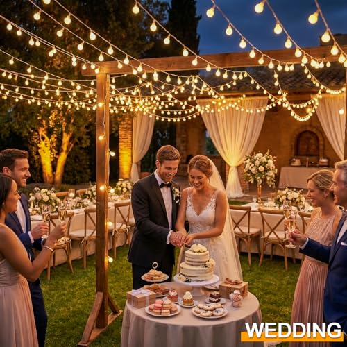 Connectable Globe String Lights - 132ft, 400 LEDs, Warm White, Remote Control, Waterproof