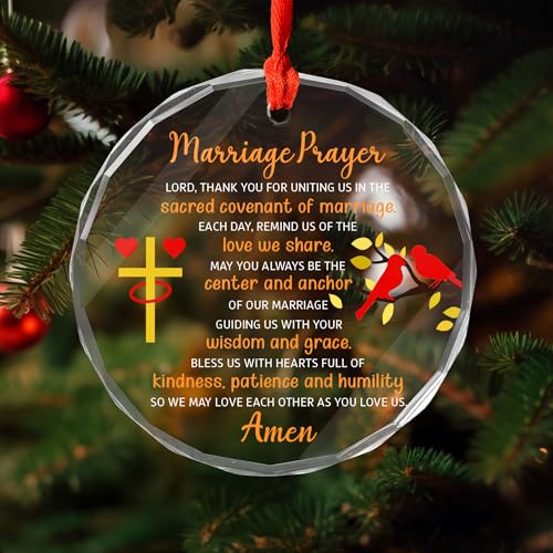 Marriage Prayer Ornament 2025 - Christian Wedding Gift for Couples