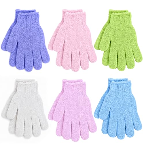 Fundrem Exfoliating Bath Shower Gloves 12 Pcs Body Scrub Mittens