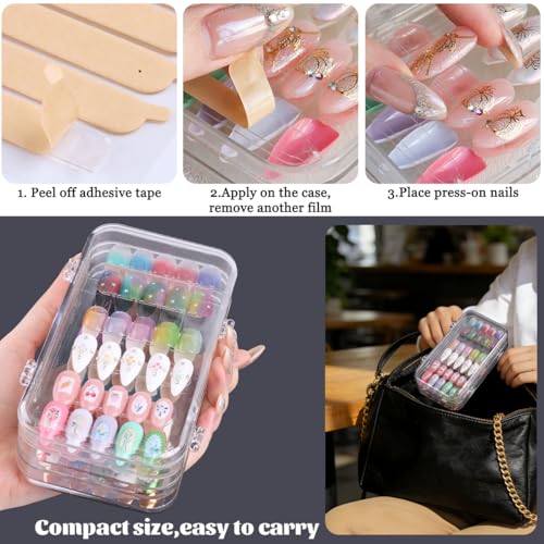 Press-On Nail Organizer Case - Clear Portable Storage for 40 Sets
