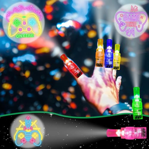BleSky 24Pack Gamer Party Favors LED Finger Lights - Glow in the Dark Toys