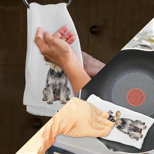 Mini Schnauzer Kitchen Towels - Funny Dog Gifts, 16x24 Inch