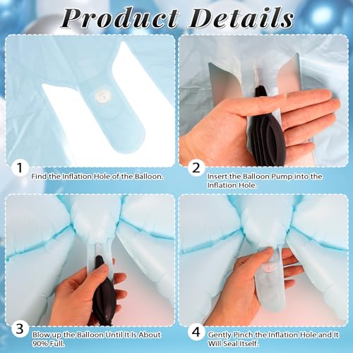 Blue Bow Birthday Party Decorations Set with Balloons & Banner