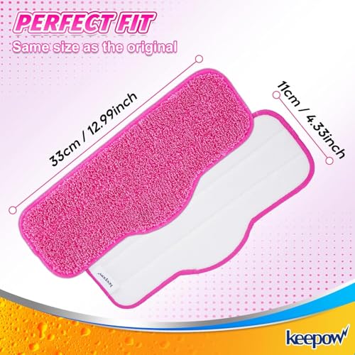 Pink 2 Pack Washable Multi-Surface Steam Mop Pads Compatible with Schenley & Hestia Models