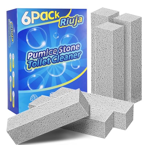 Riuja Pumice Stone Toilet Bowl Cleaner - 6 Pack for Stains & Rings