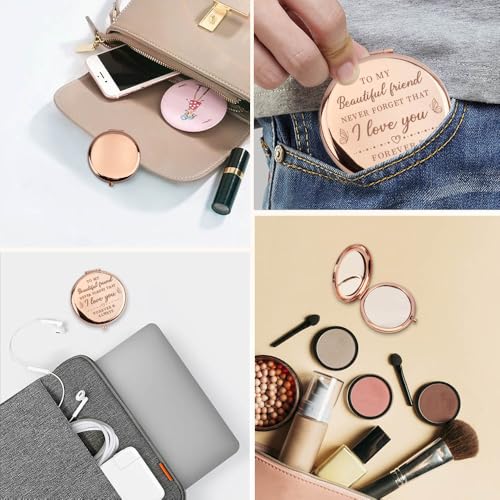 QONCV Friendship Compact Makeup Mirror Butterfly Gift for Best Friends