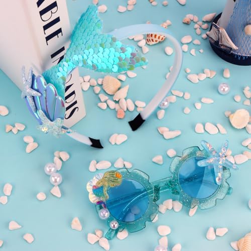 Mermaid Party Headband and Sunglasses Set Under the Sea Decorations