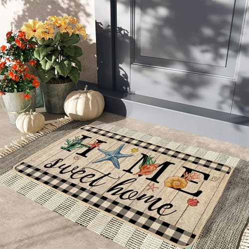 ORTIGIA Starfish Doormat 17x29 INCH - Non-Slip Outdoor Entrance Mat