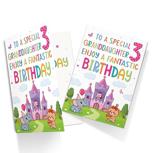 Premium A5 Birthday Card for Granddaughter – Fairy-Tale Theme