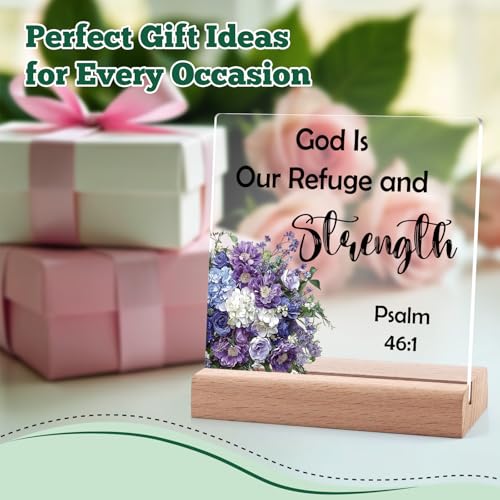 Inspirational Bible Verse Acrylic Desk Decor with Stand