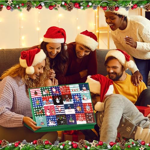 24 Pairs Christmas Fuzzy Socks Advent Calendar - Holiday Gift Set