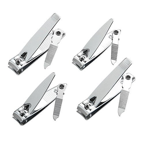 QLL 4 Pcs Professional Stainless Steel Nail Clippers Set with Nail File