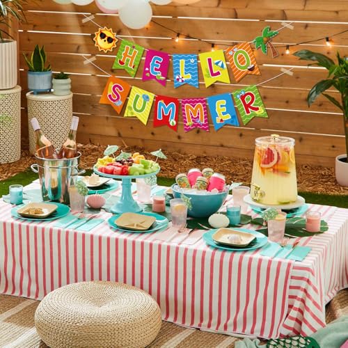 Hello Summer Banner Garland for Pool Party & Home Decor