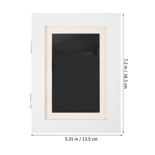 HOMSFOU Kids Artwork Picture Frame 7.2X5.3 Inch - Changeable Front Opening for Drawings, Photos, Posters - White Wooden Frame for Wall or Desktop Display
