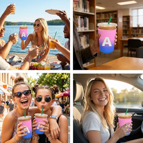 Neoprene Iced Coffee & Soda Cup Sleeve - Reusable Insulator