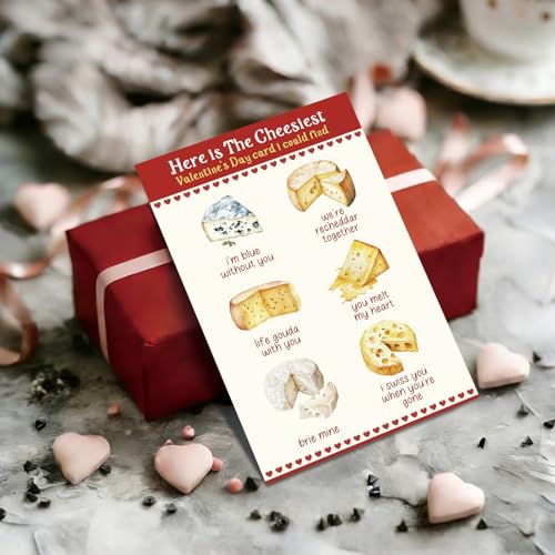 Romantic Cheese Valentine's Day Card - Funny Gift for Him & Her