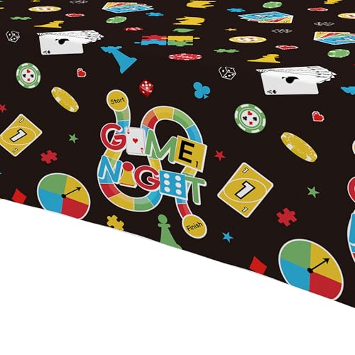 Family Game Night Party Tablecloths - 3-Pack, 55 x 86 Inch Disposable